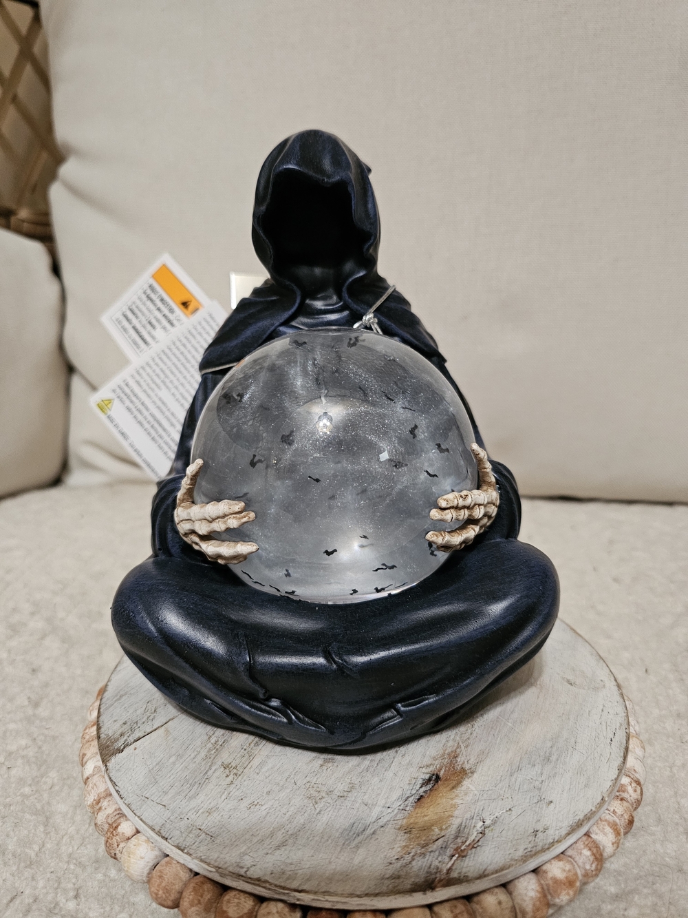 Viral Suriel Grim Reaper Crystal Ball Light Water Globe Floating Bats Halloween